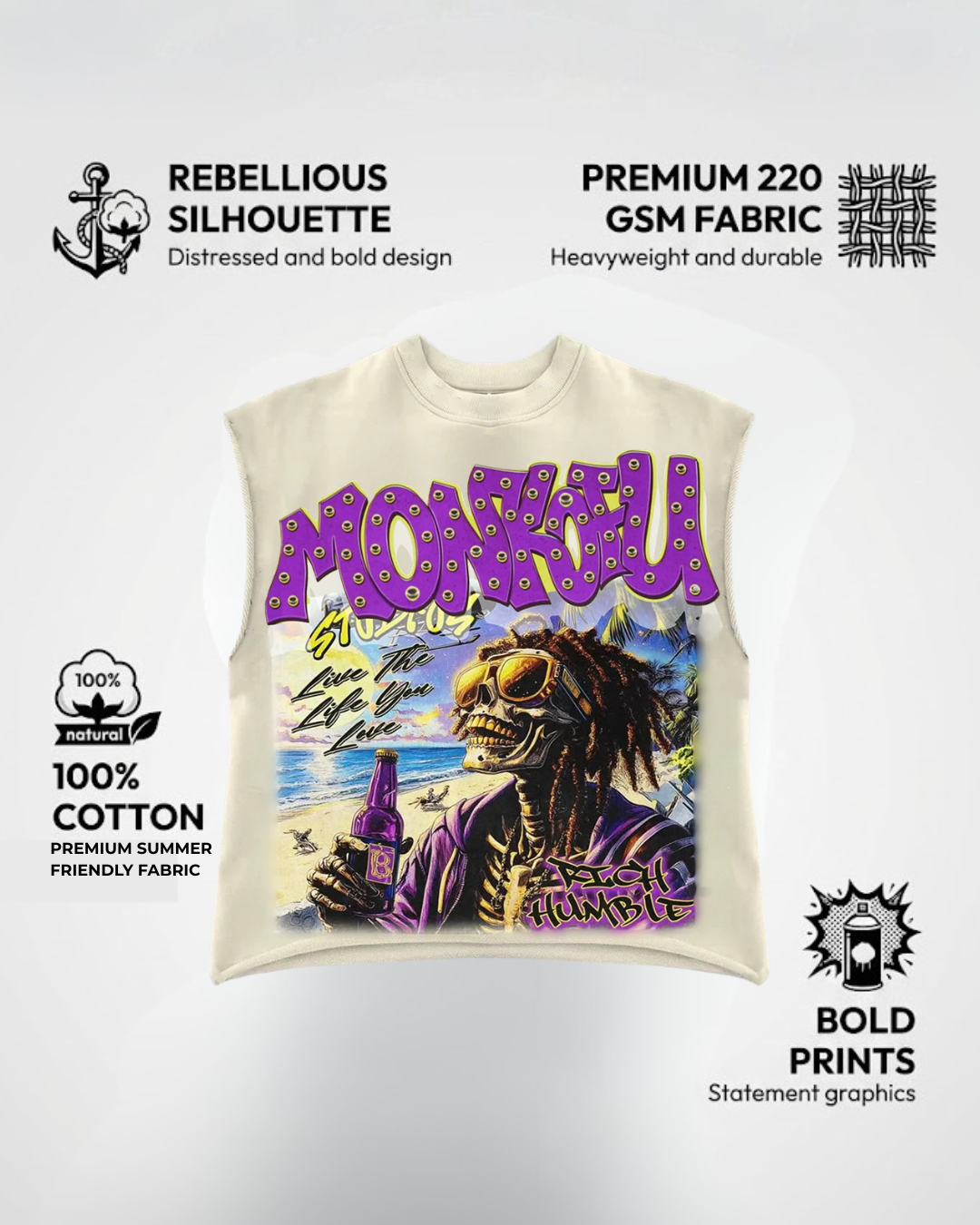 Beach Bones Sleeveless Vest