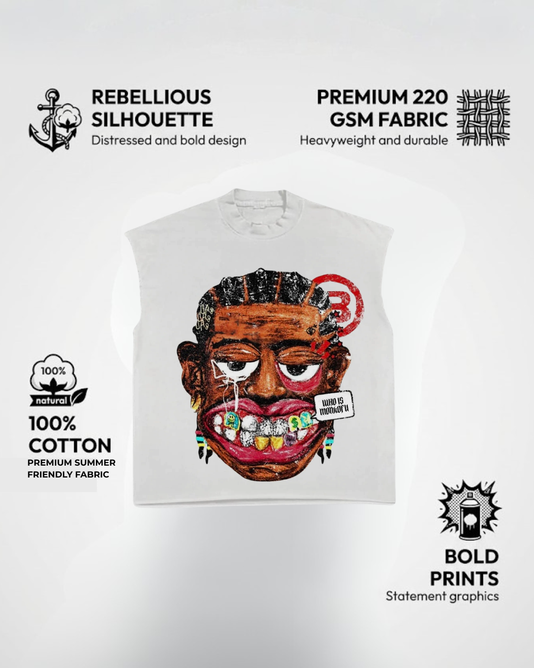 Graffiti King Sleeveless Vest