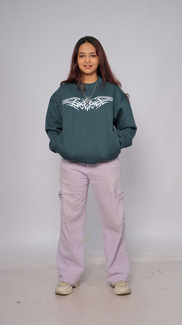 Teal Unisex Oversized Sweatshirt - Monkofu -