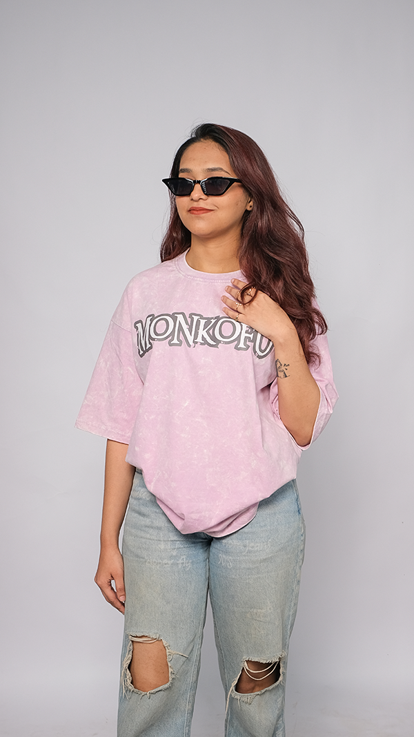Lavender Acid Wash Unisex Oversized T-Shirt - Monkofu -