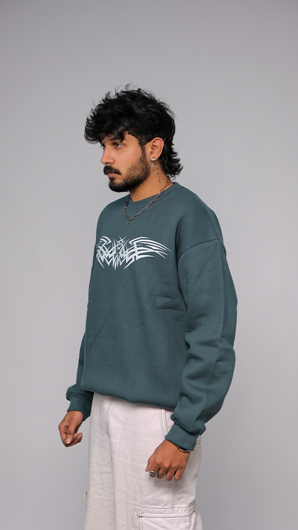 Teal Unisex Oversized Sweatshirt - Monkofu -