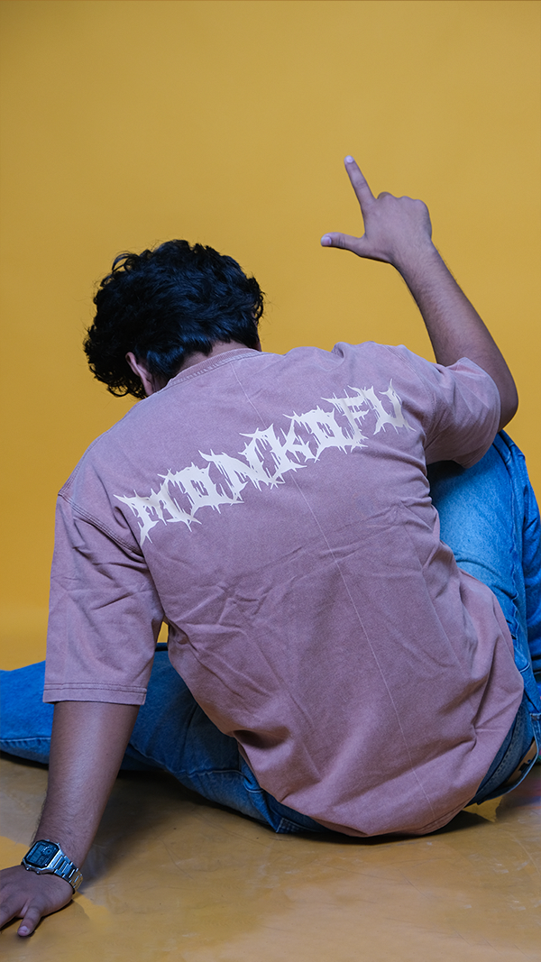 Rust Acid wash Unisex Oversized T-Shirt - Monkofu -