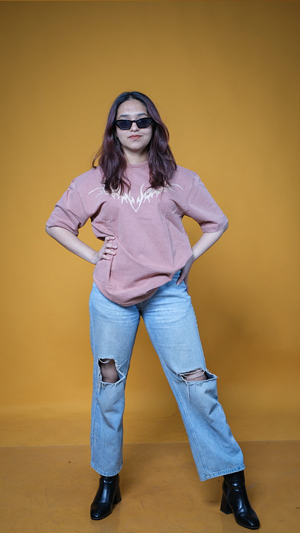 Rust Acid wash Unisex Oversized T-Shirt - Monkofu -