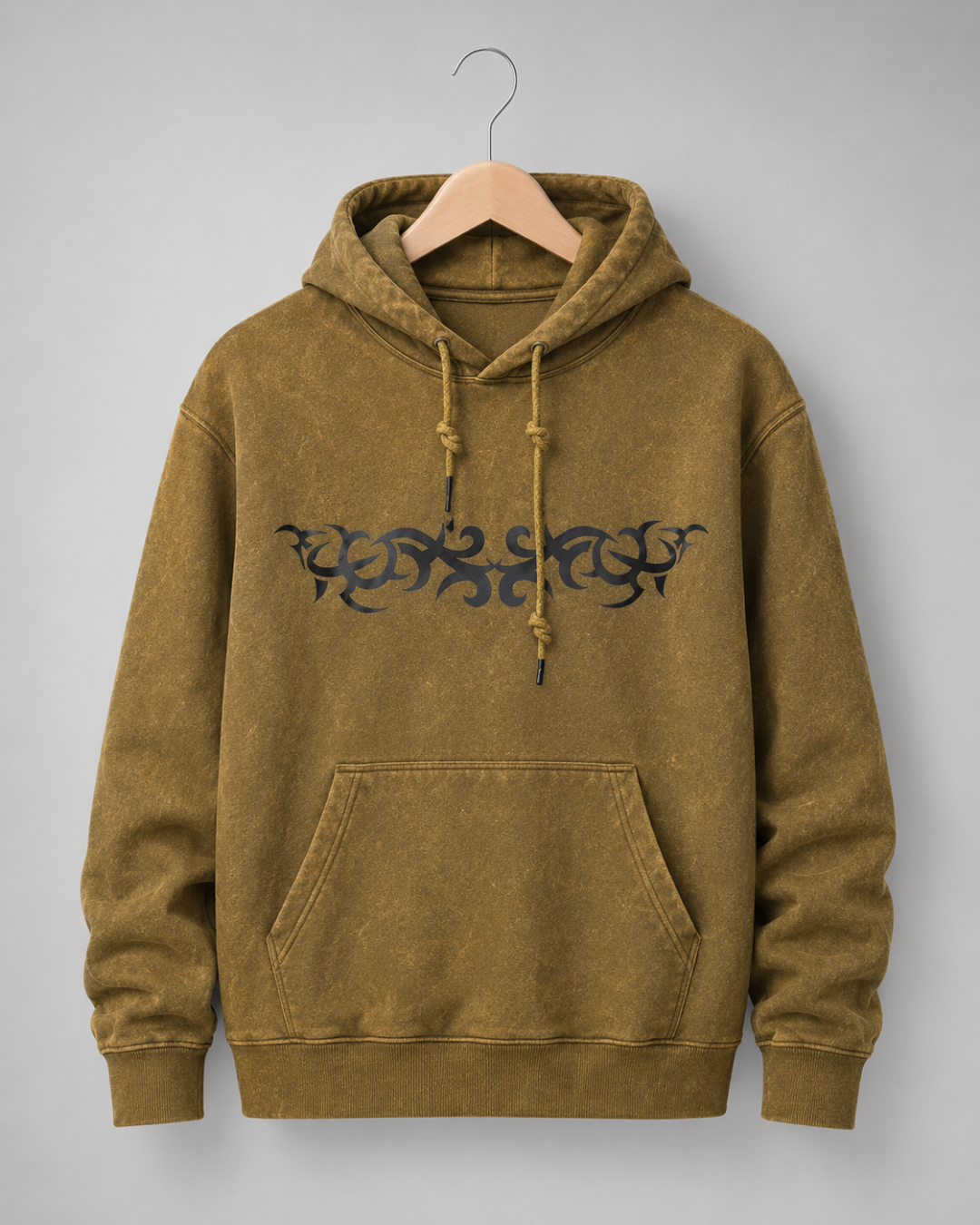Olive Acid Wash Oversized Hoodie