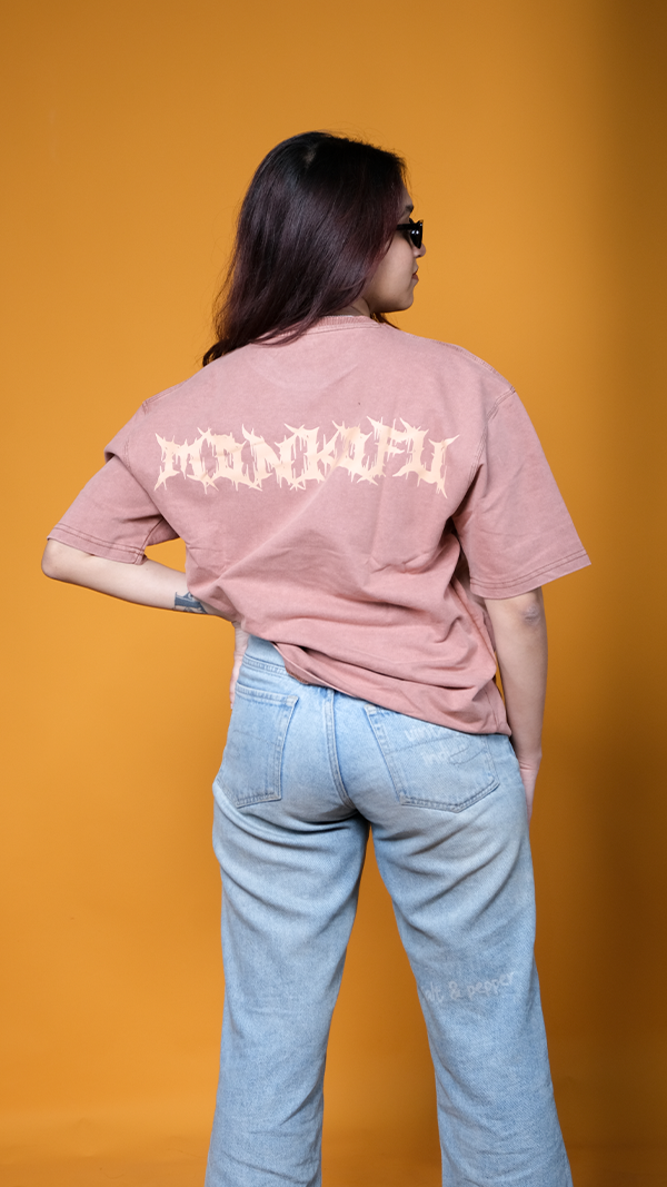 Rust Acid wash Unisex Oversized T-Shirt - Monkofu -