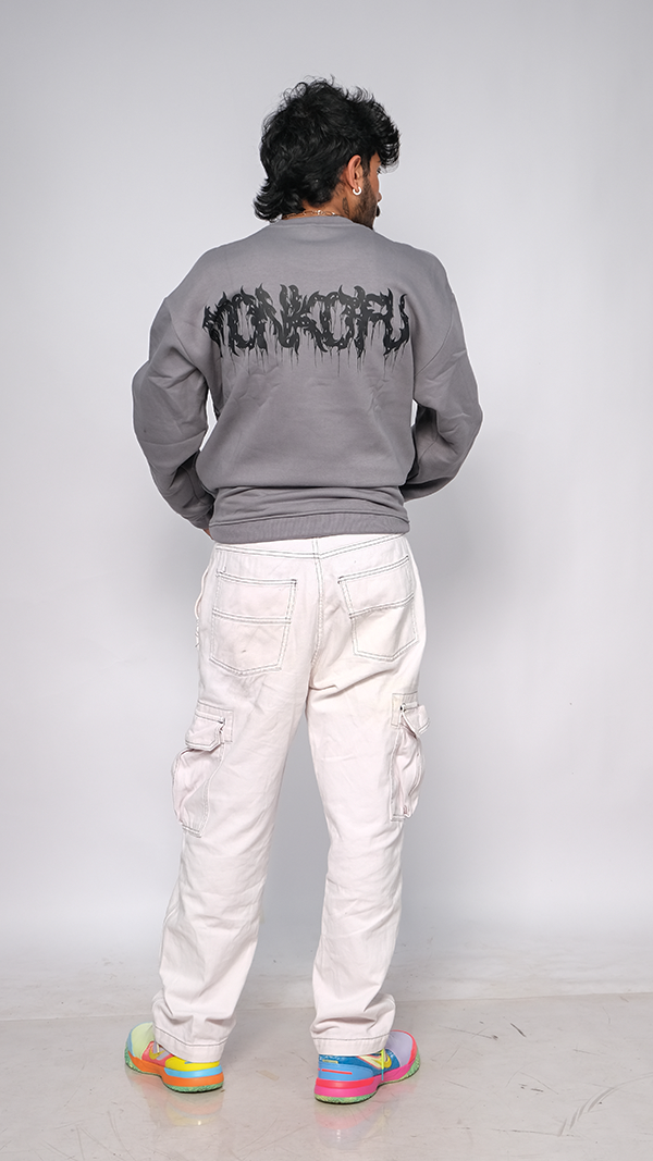 Grey Unisex Oversized Sweatshirt - Monkofu -