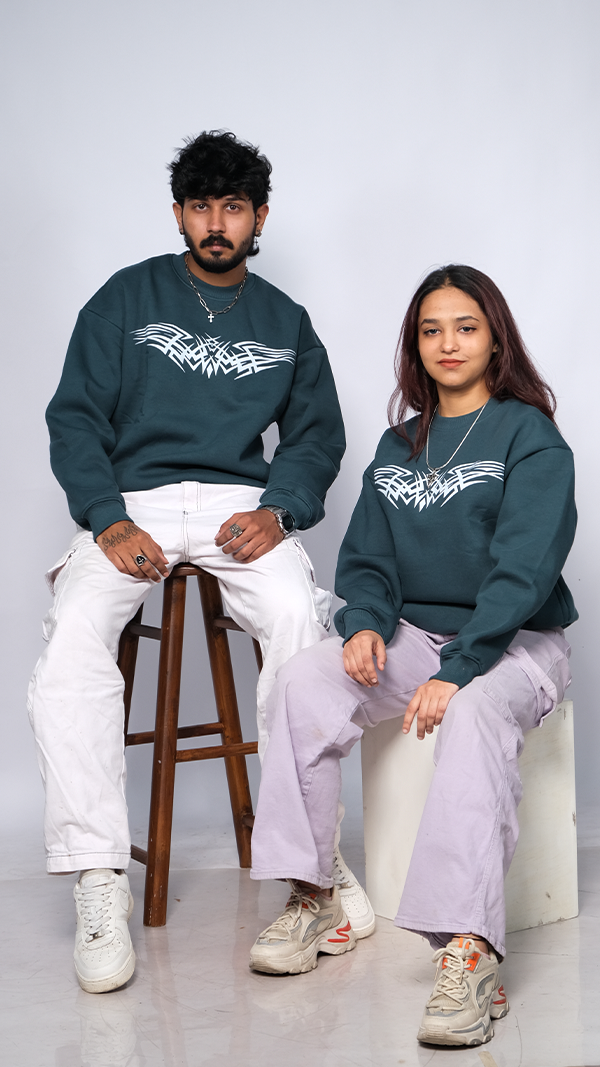 Teal Unisex Oversized Sweatshirt - Monkofu -