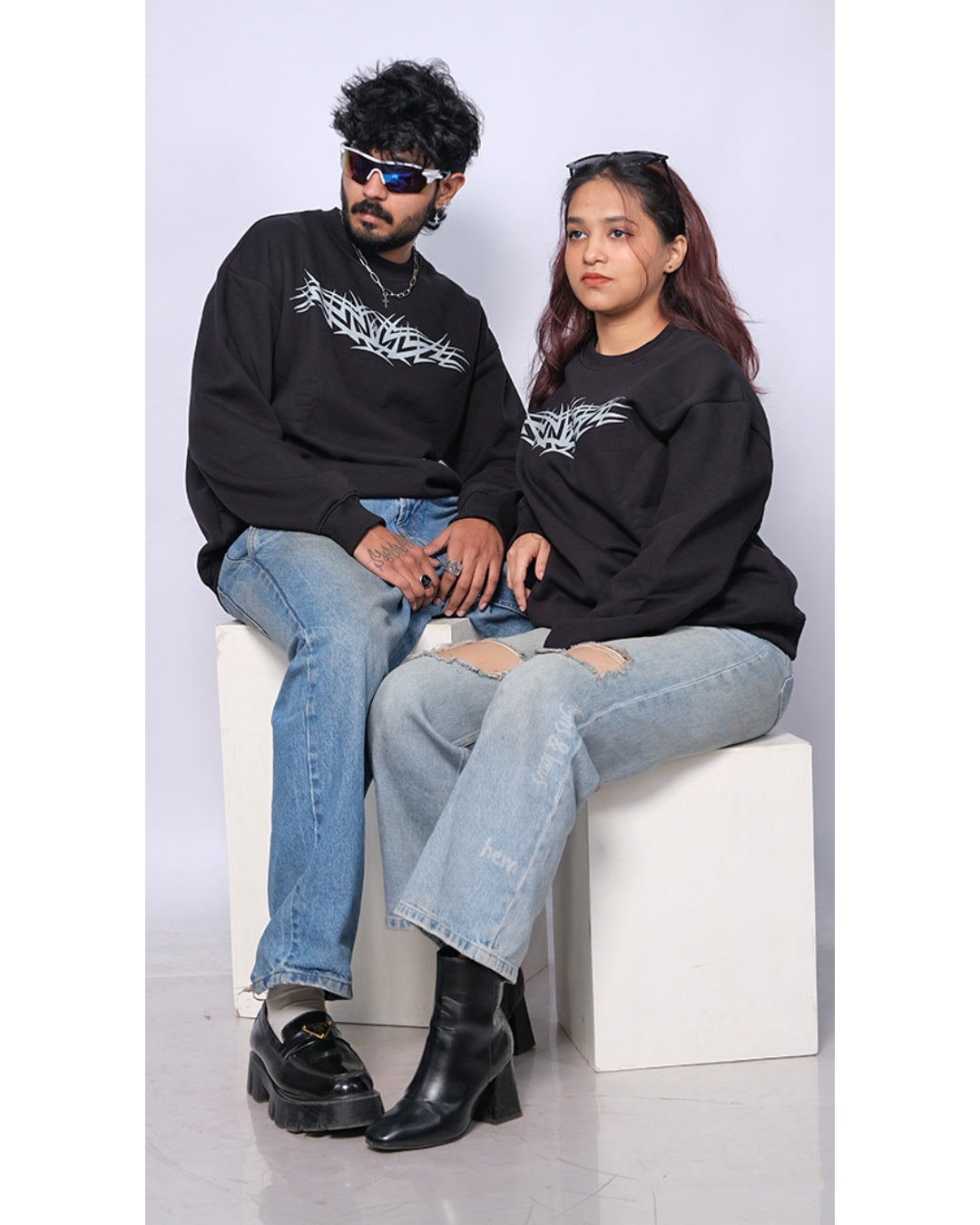 Black Unisex Oversized Sweatshirt