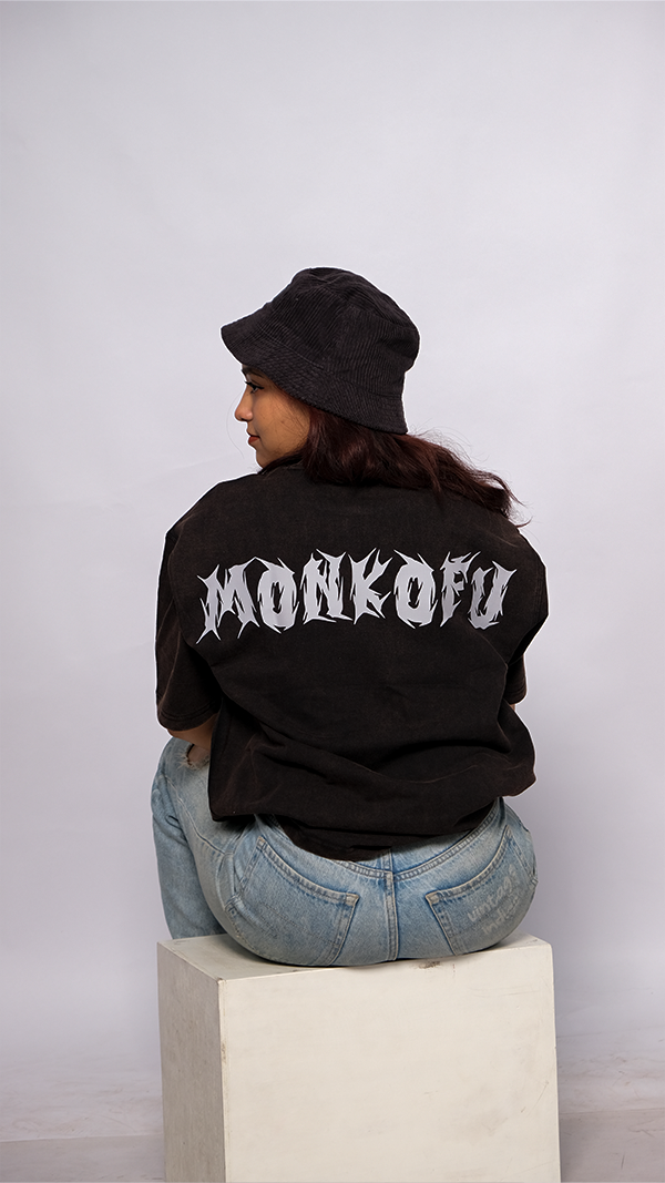 Brown acid wash Unisex Oversized T-Shirt - Monkofu -