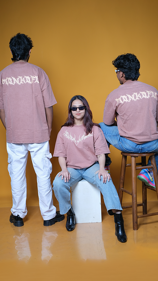 Rust Acid wash Unisex Oversized T-Shirt - Monkofu -