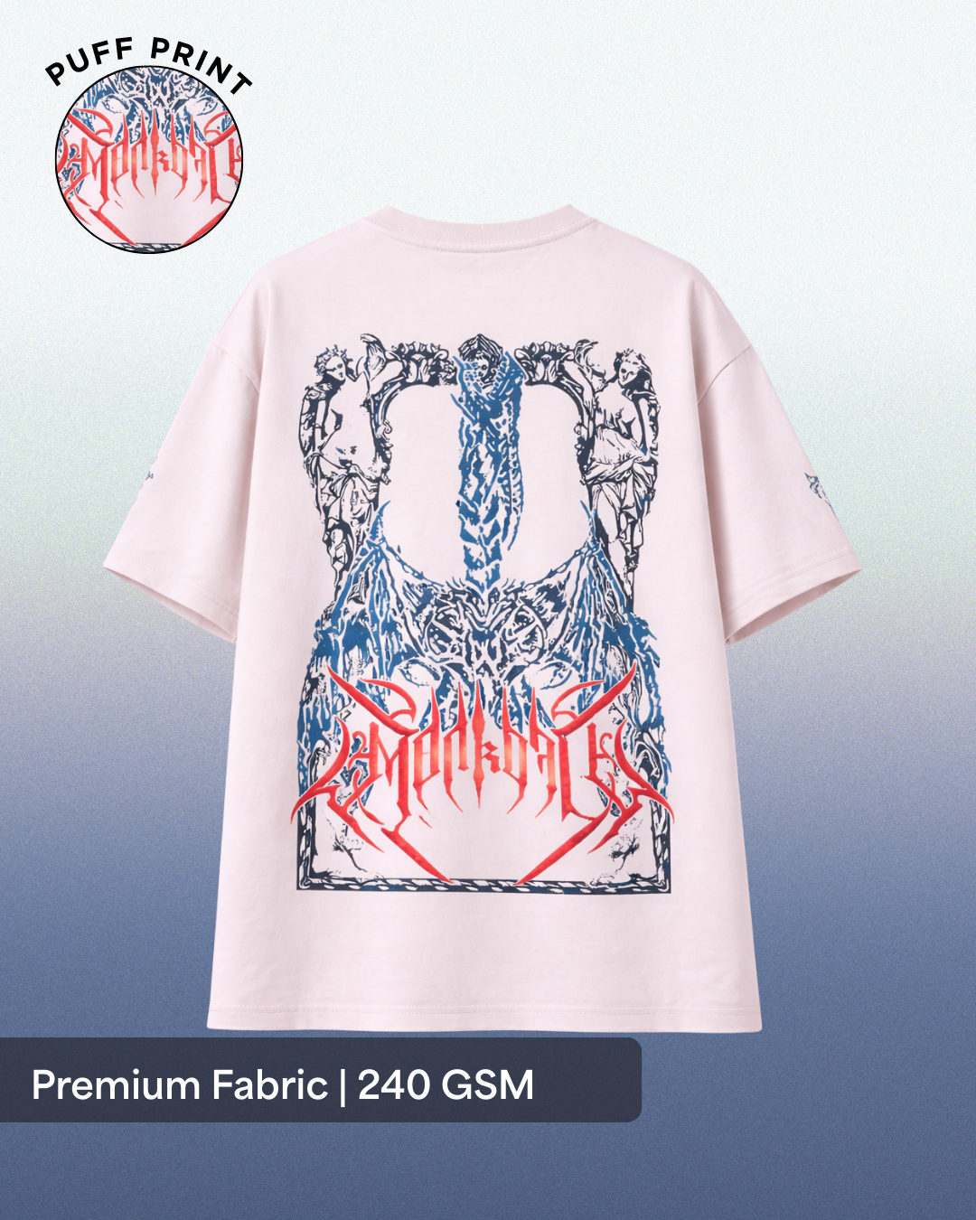 Gothic Rage Oversized Puff Print T-Shirt