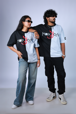 Monkofu Pastel blue & Black Duo Tone T-shirt - Monkofu -