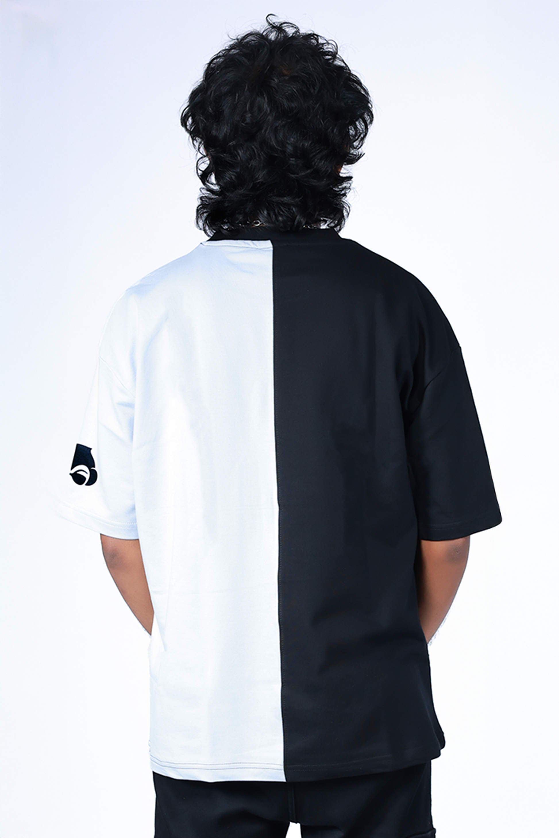 Monkofu Pastel blue & Black Duo Tone T-shirt - Monkofu -