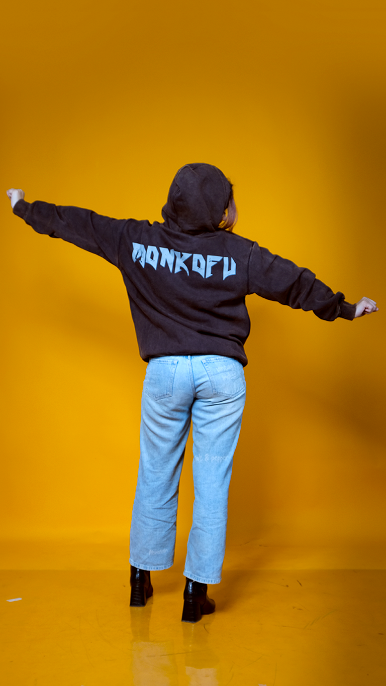 Brown Acid Wash Unisex Oversized Hoodie - Monkofu -