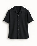 Monkofu Black Grid Bowling Shirt
