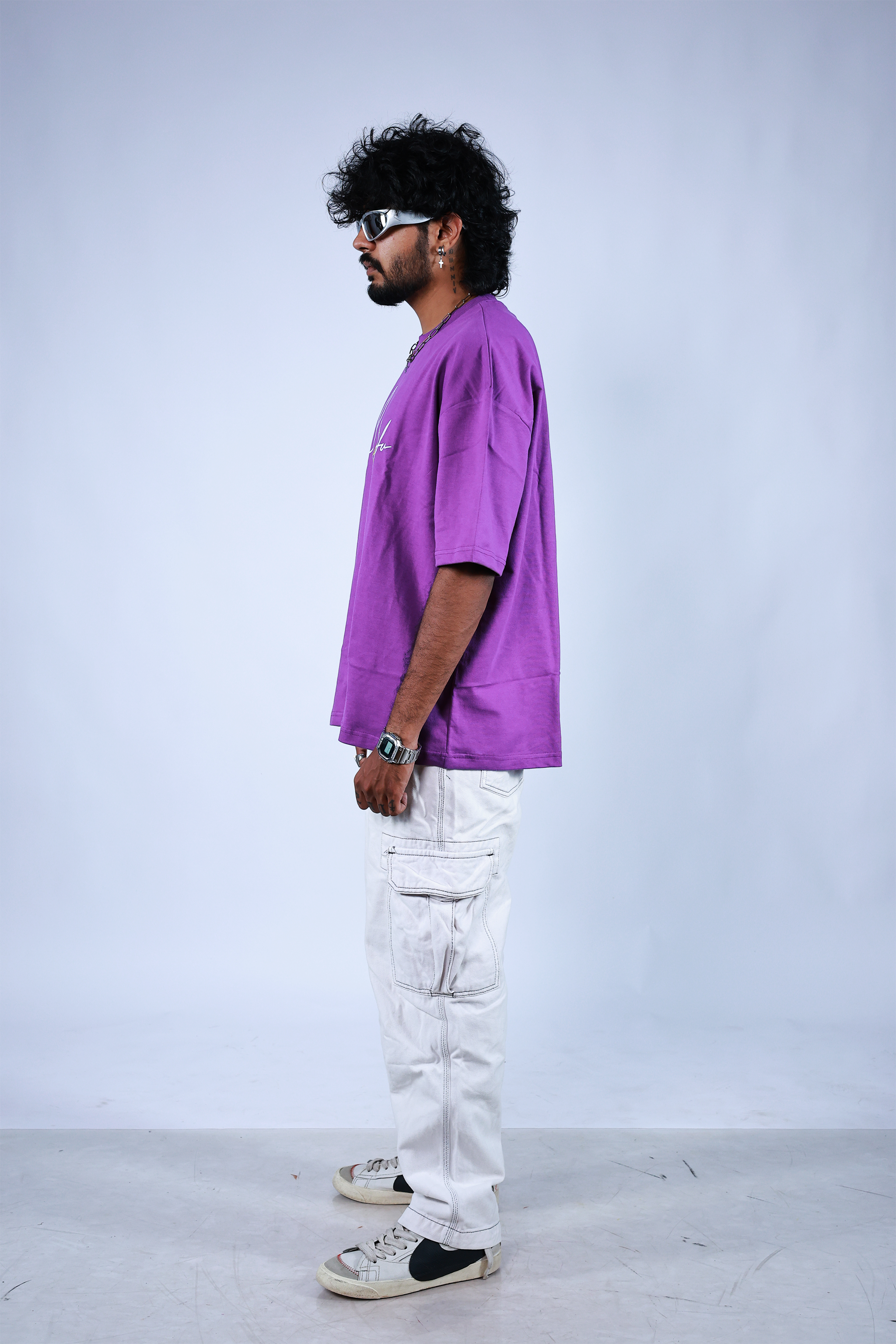 Monkofu Signature Embroidered Purple T-shirt - Monkofu -