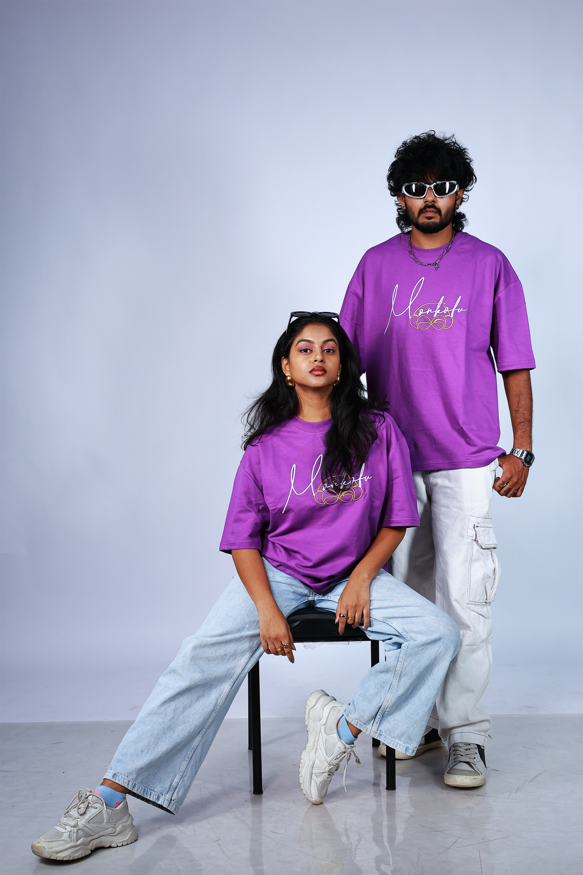 Monkofu Signature Embroidered Purple T-shirt - Monkofu -
