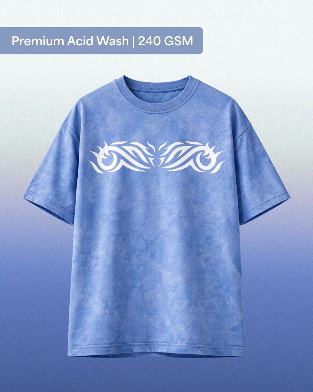 Royal blue acid wash Oversized T-Shirt