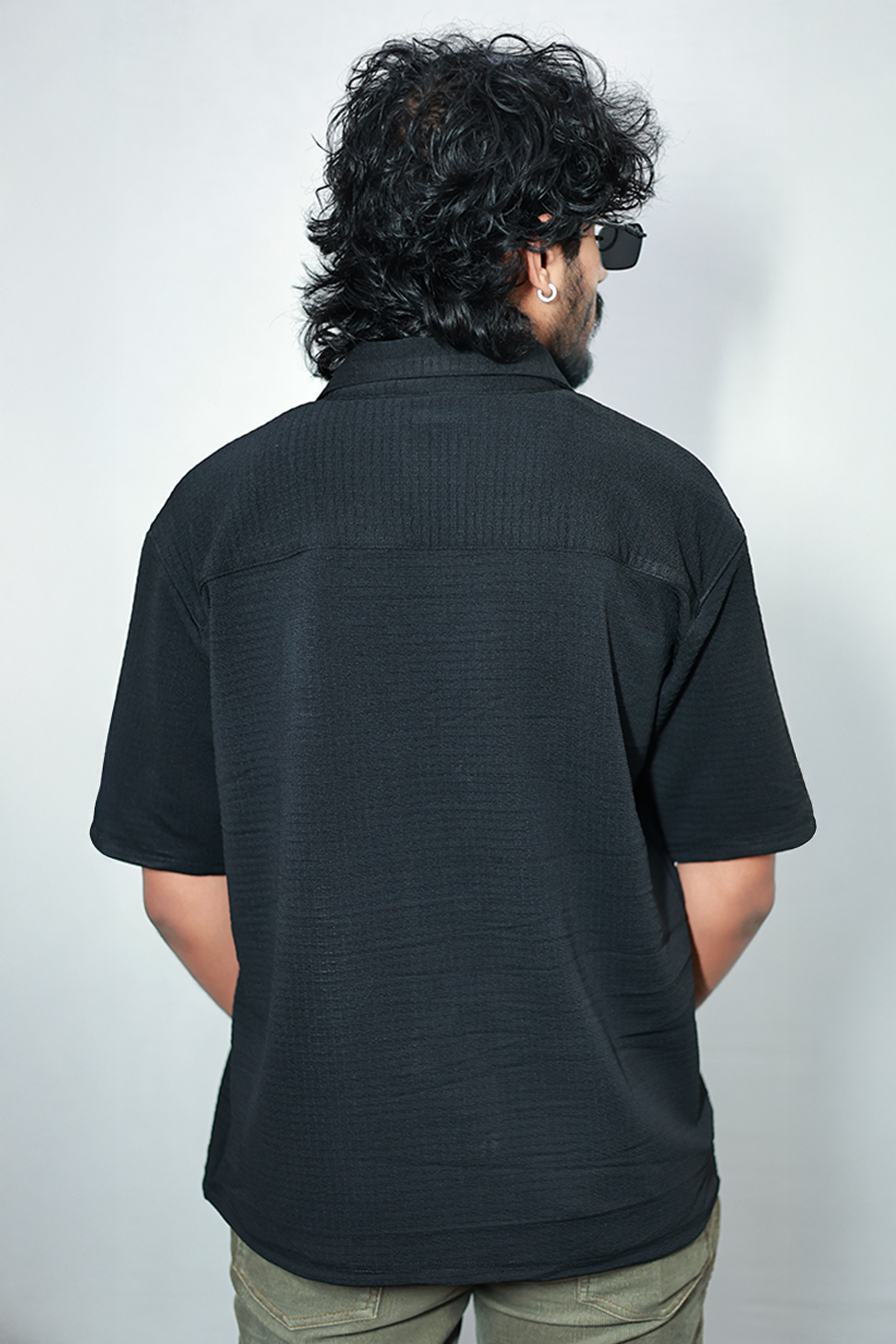 Monkofu Black Grid Bowling Shirt - Monkofu -