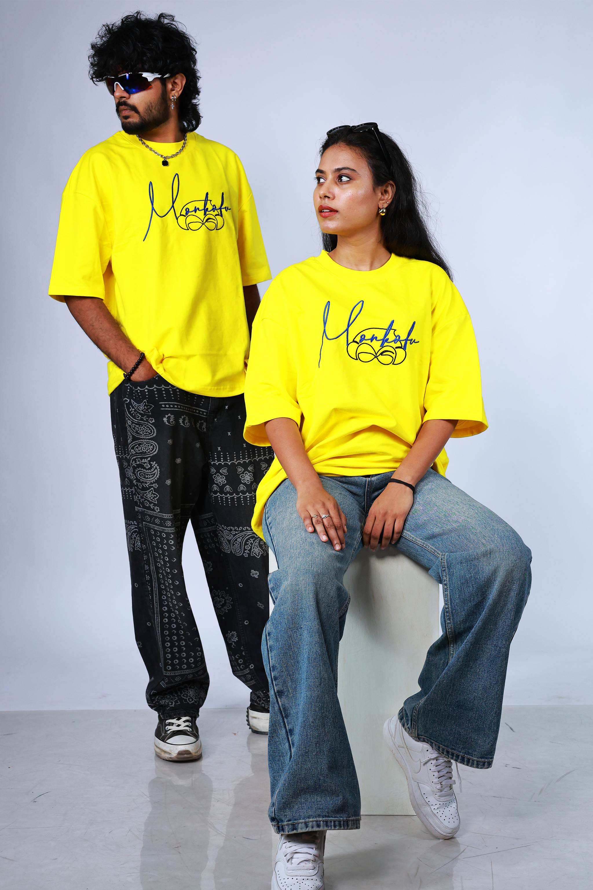 Monkofu Signature Embroidered YellowT-shirt - Monkofu -