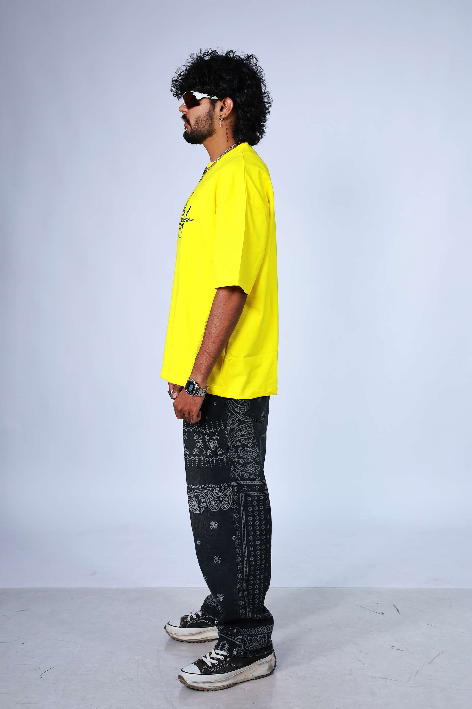 Monkofu Signature Embroidered YellowT-shirt - Monkofu -