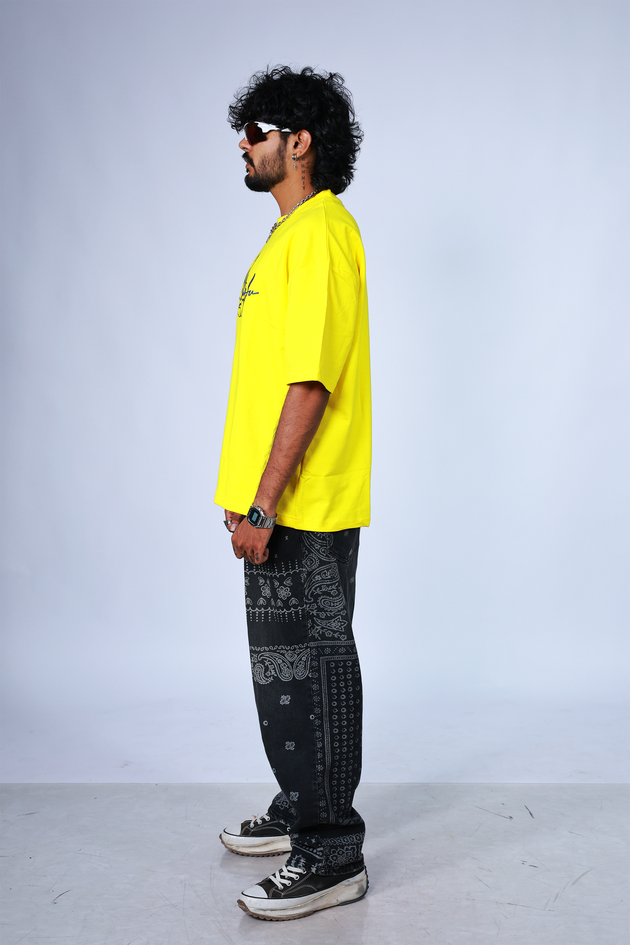Monkofu Signature Embroidered YellowT-shirt - Monkofu -