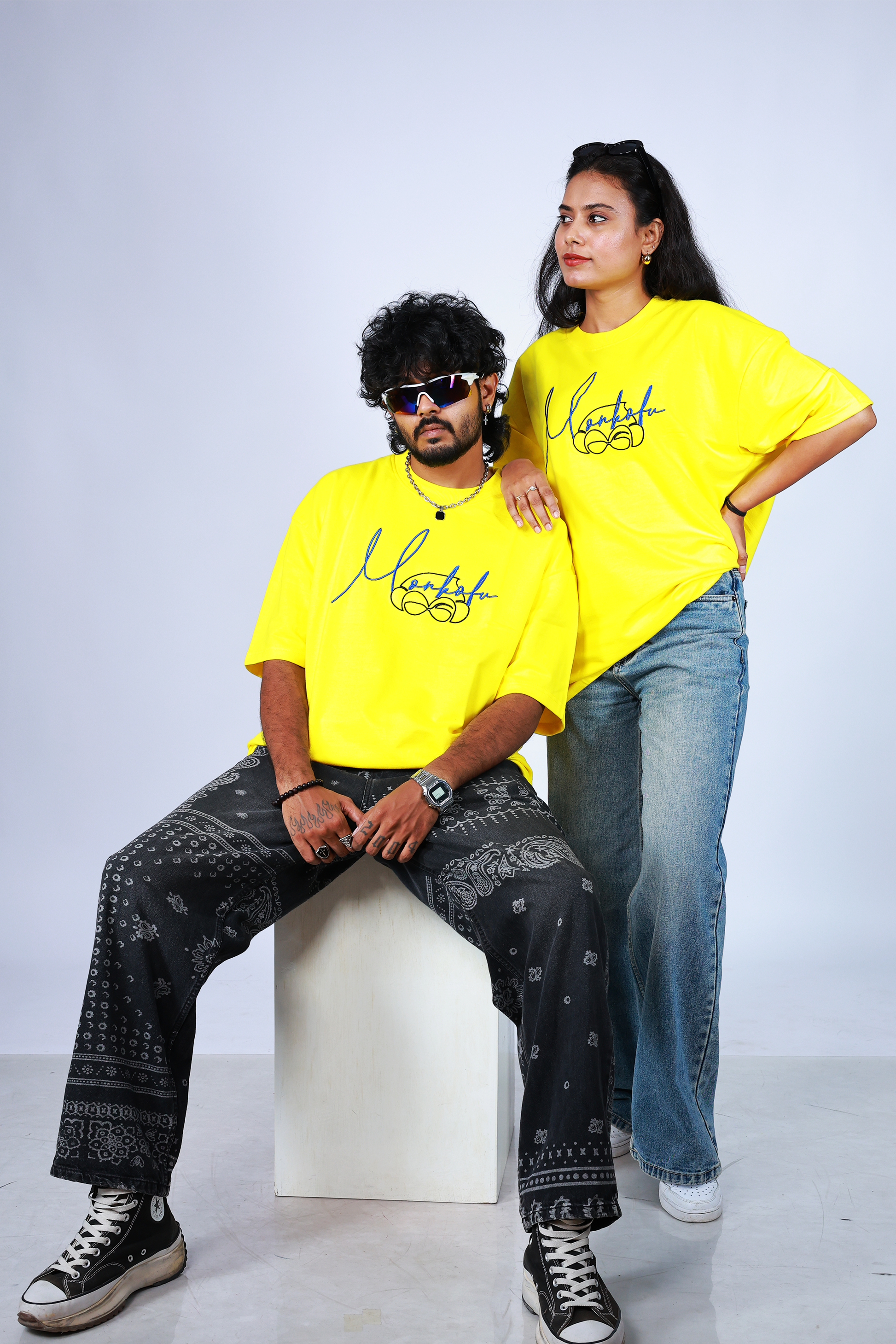 Monkofu Signature Embroidered YellowT-shirt - Monkofu -